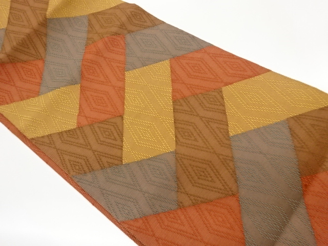 JAPANESE NAGOYA OBI / WOVEN HIGAKI PATTERN